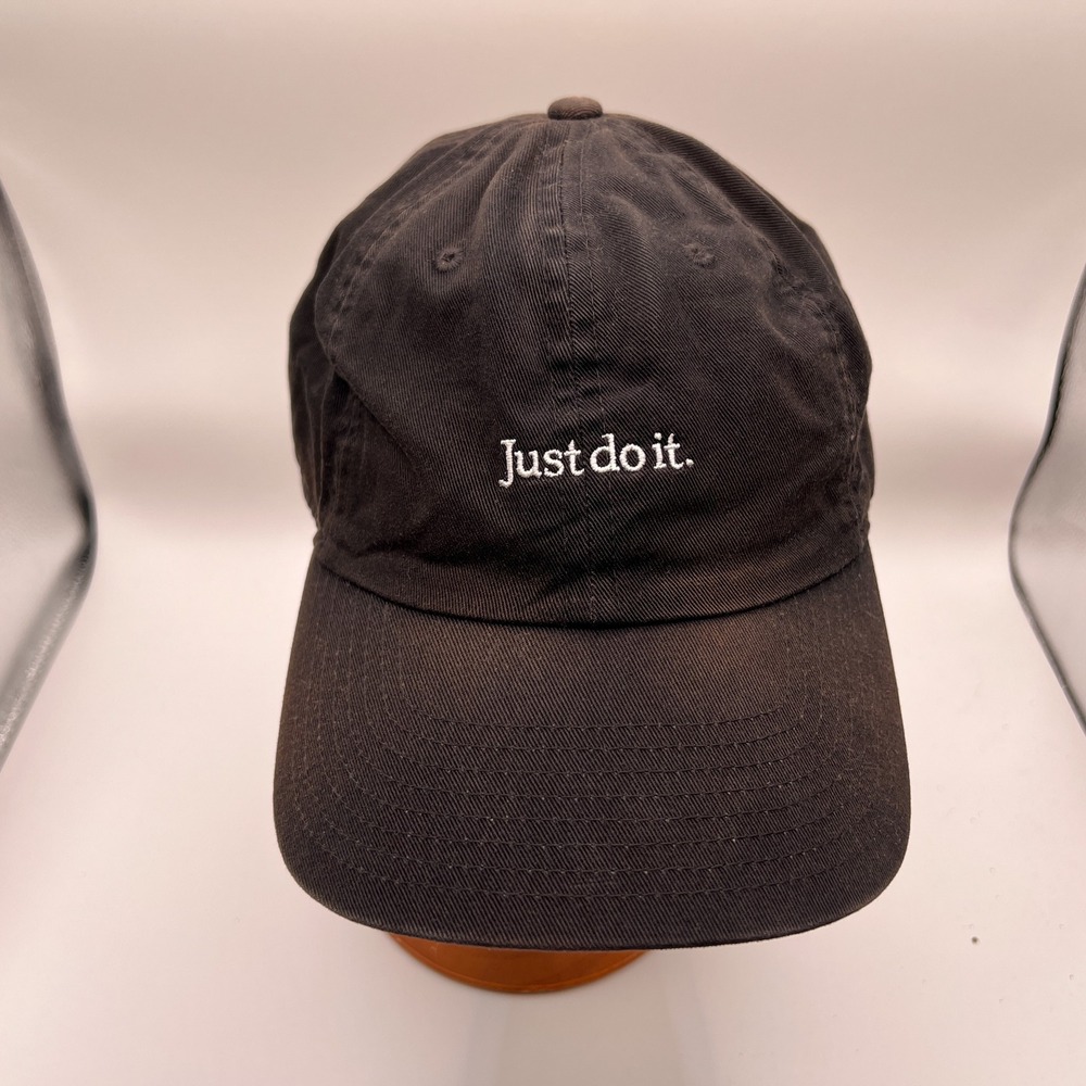 Nike Heritage 86 Just Do It Hat Black Adjustable Cotton Dad Cap 1Size